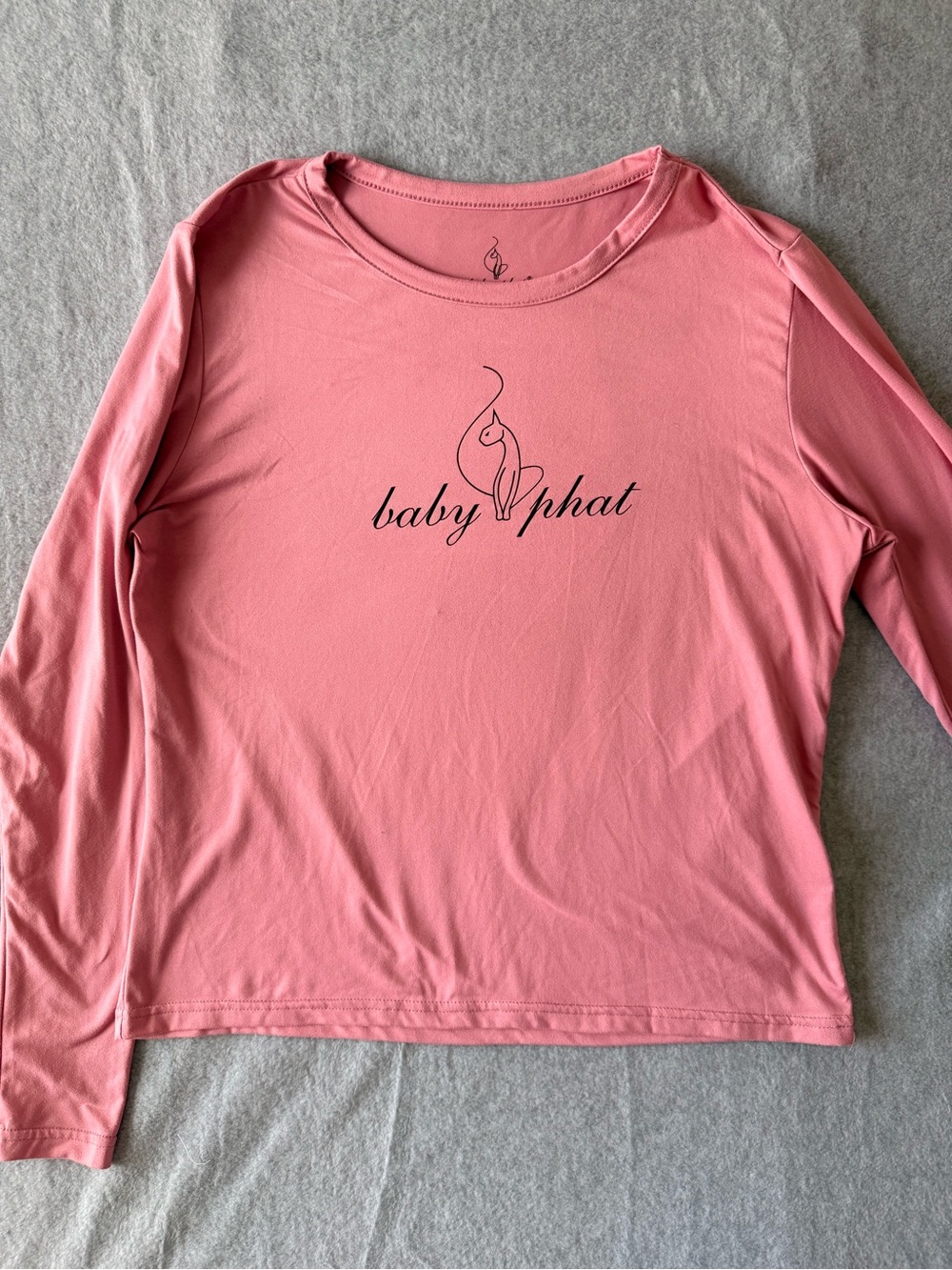 Baby Phat Pink Long Sleeve Logo Shirt Size L Y2K Streetwear Cat